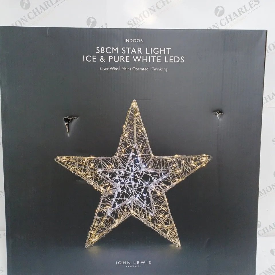 BOXED JOHN LEWIS STAR LIGHT ICE & PURE WHITE LEDS 58cm