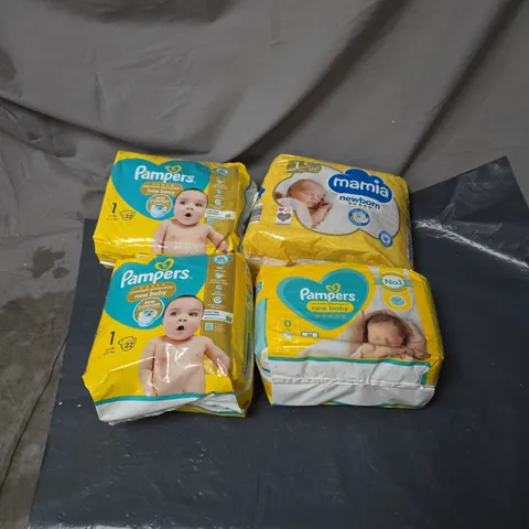 4 X ASSORTED DIAPERS