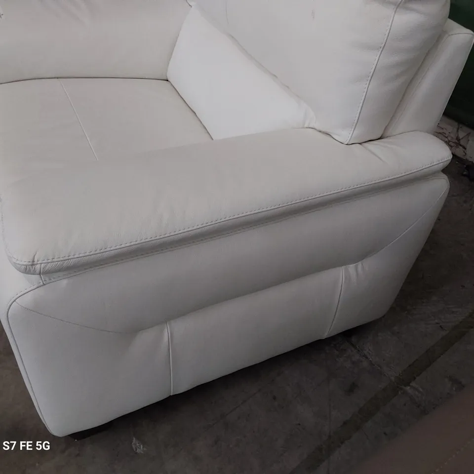 QUALITY ITALIAN DESIGNER GRADO EASY CHAIR WHITE LEATHER 