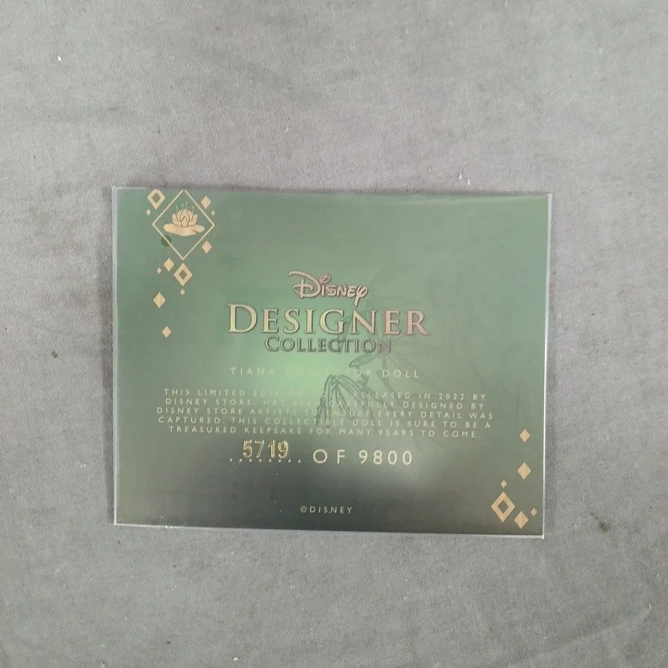 DISNEY ULTIMATE PRINCESS CELEBRATION LIMITED EDITION TIANA DOLL - 5719 OF 9800