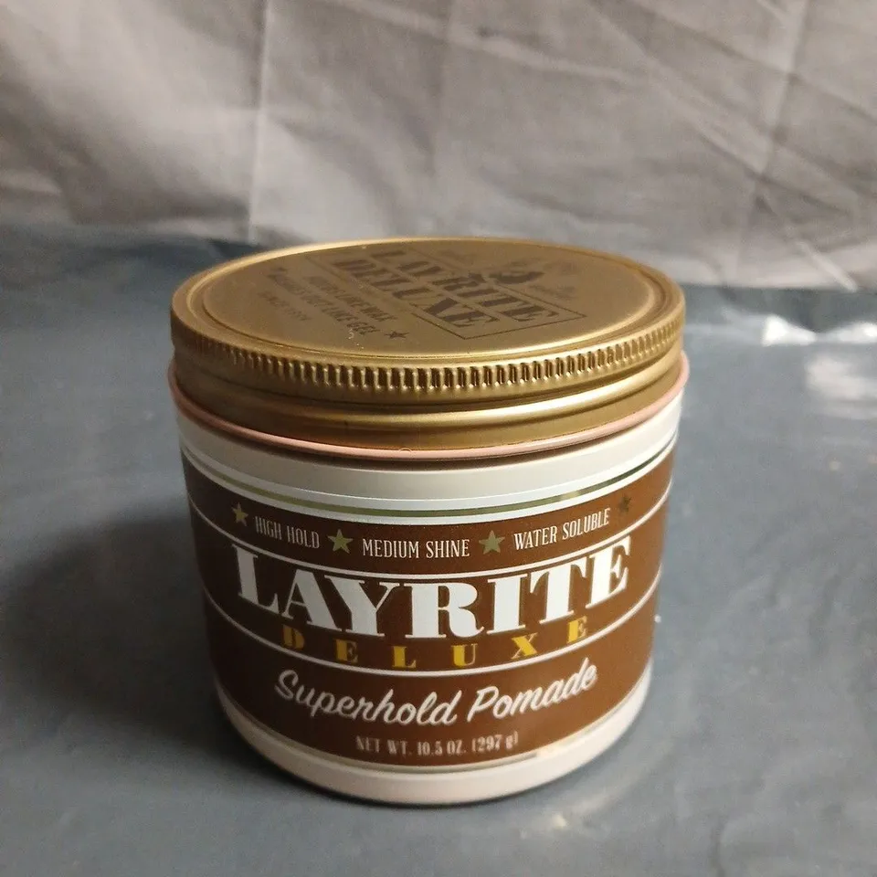 LAYRITE DELUXE SUPERHOLD POMADE – HAIR STYLING POMADE, 10.5 OZ (297 G)
