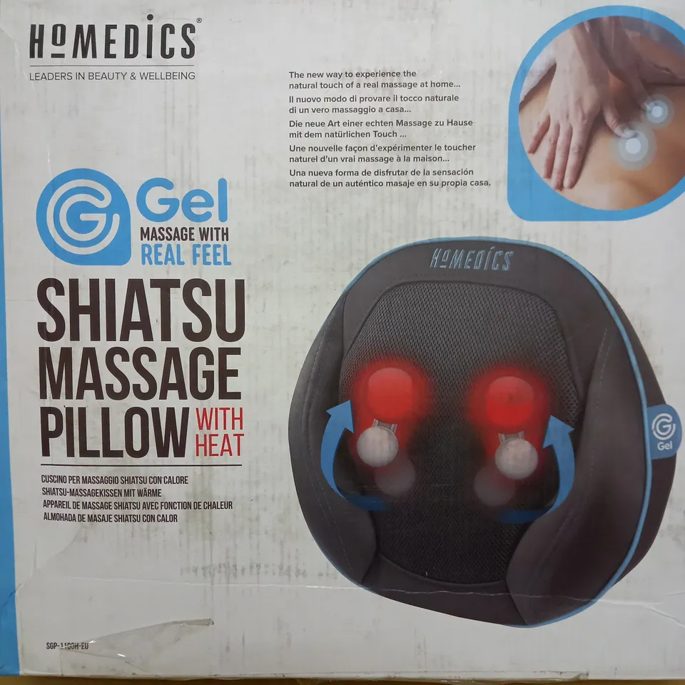 BOXED HOMEDICS GEL SHIATSU MASSAGE PILLOW