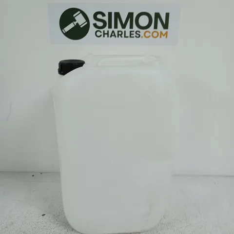 WHITE PLASTIC JERRY CAN WITH BLACK SCREW-CAP