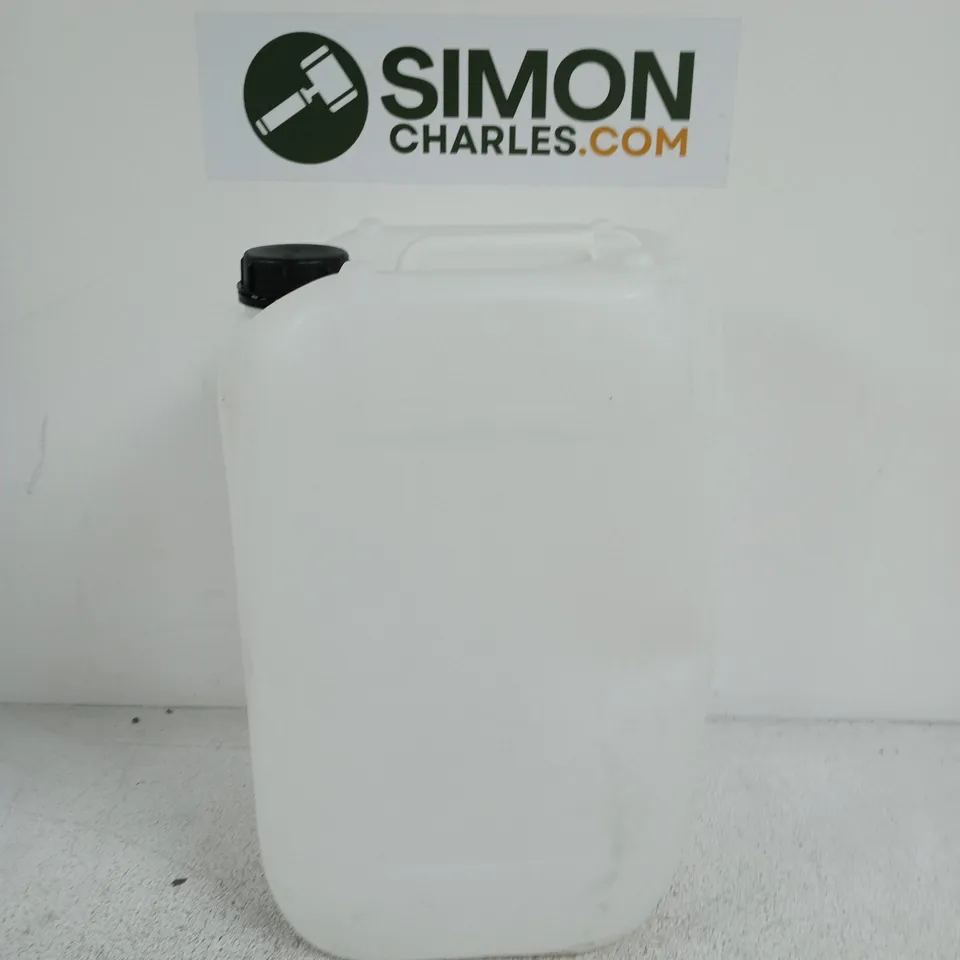 WHITE PLASTIC JERRY CAN WITH BLACK SCREW-CAP