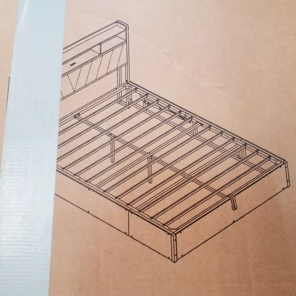 BOXED BED FRAME WITH HYDRAULIC STORAGE - SIZE UNSPECIFIED (2 BOXES)