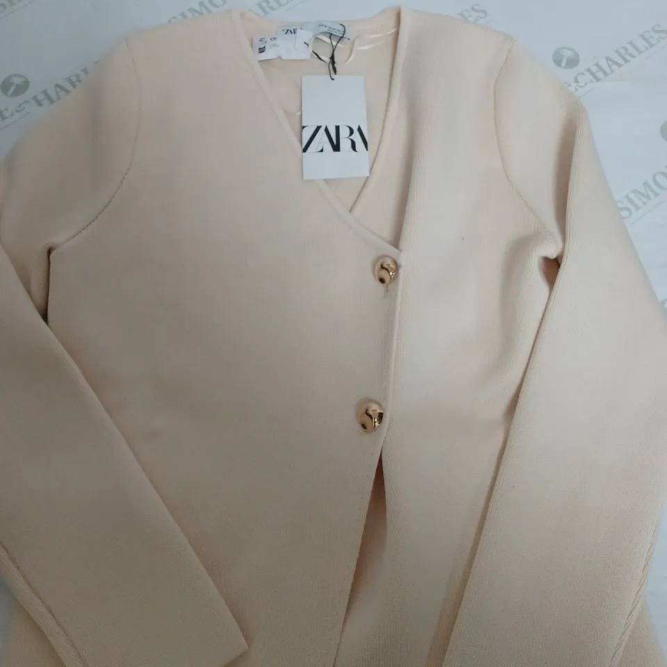 ZARA CREAM 2 BUTTON UP JACKET - MEDIUM