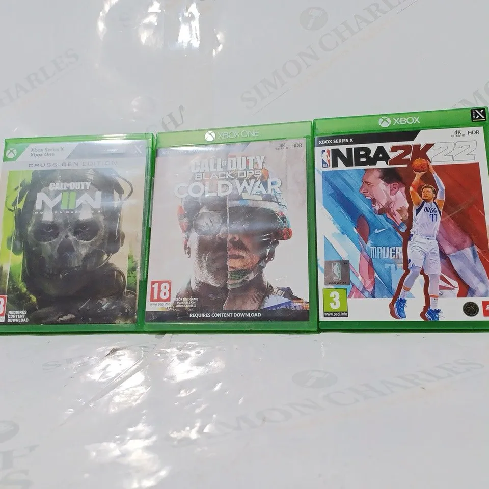 3 ASSORTED XBOX ONE GAMES TO INCLUDE: CALL OF DUTY & NBA 2K22