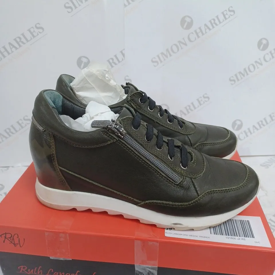 RUTH LANGSFORD WEDGE TRAINER SIZE 6