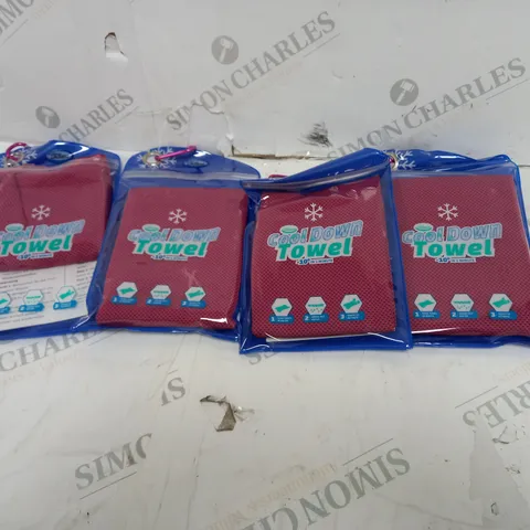 4 ASSORTED COOL DOWN TOWELS