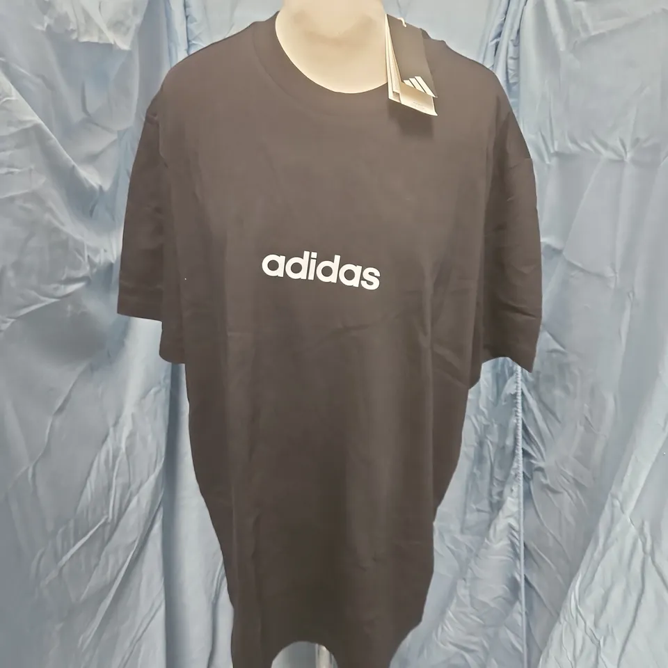 ADIDAS REGULAR FIT BLACK CREW NECK T-SHIRT - UK L
