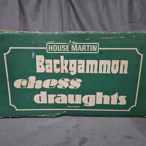 BOXED HOUSE MARTIN BACKGAMMON CHESS DRAUGHTS 