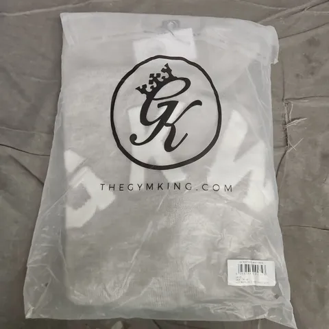 BAGGED GYMKING RESTORE KNIT CREW IN LIGHT GREY MARL - UK 10