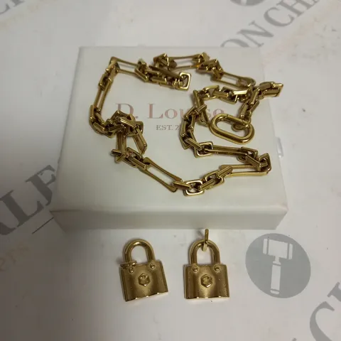BOXED D.LOUISE PADLOCK PENDANT NECKLACE