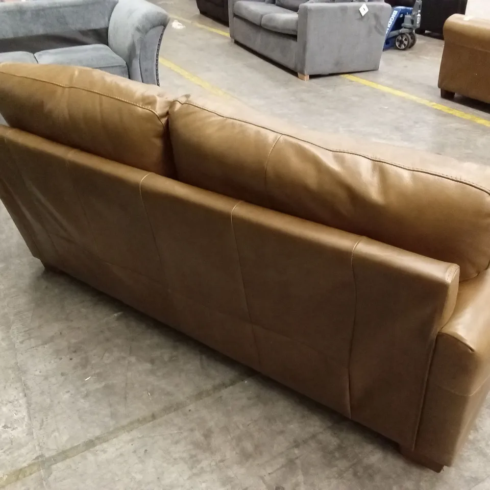 BAILEY 3 SEATER LEATHER SOFA - TAN RRP £879