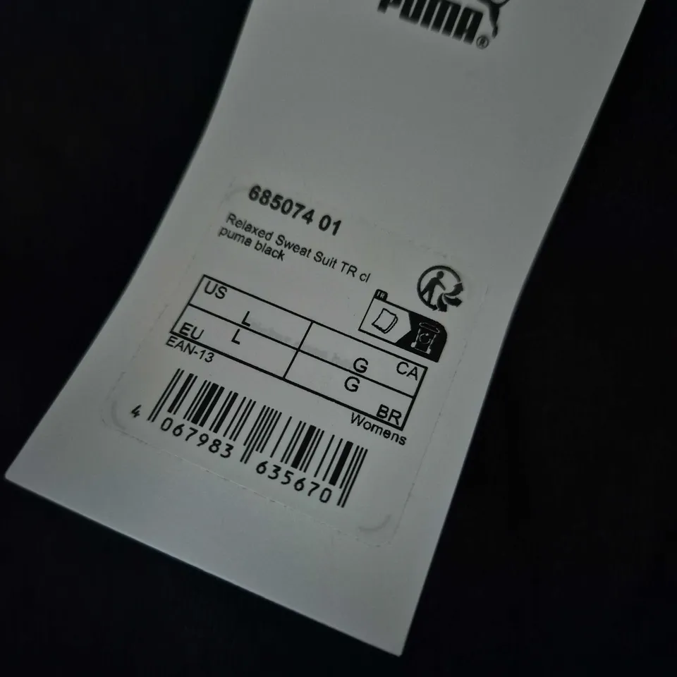 PUMA RELAXED SWEATSHIRT – BLACK, WOMEN'S, US L