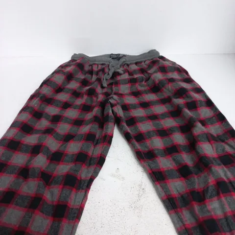 NEXT LOUNGEWEAR MEN'S PLAID JOGGING PANTS – RED/BLACK, UK M