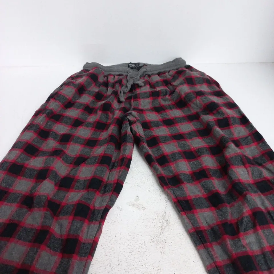 NEXT LOUNGEWEAR MEN'S PLAID JOGGING PANTS – RED/BLACK, UK M
