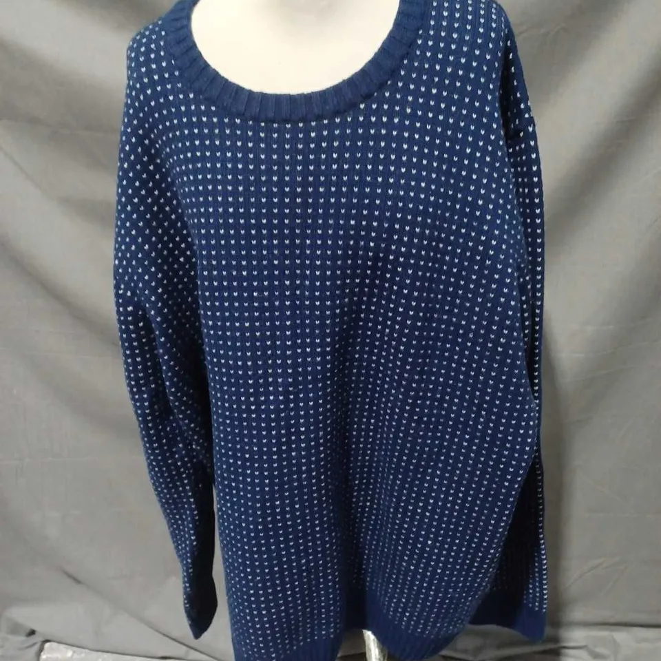 CHARLES TYRWHITT BIRDSEYE CREW NECK JUMPER IN NAVY/WHITE SIZE 3XL