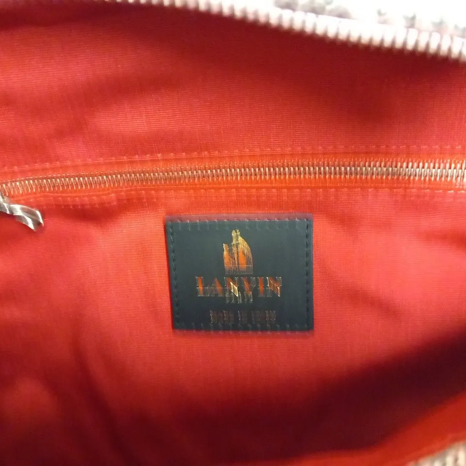 LANVIN PARIS AMALIA SMALL CLUTCH PINK PYTHON SNAKESKIN LEATHER BAG