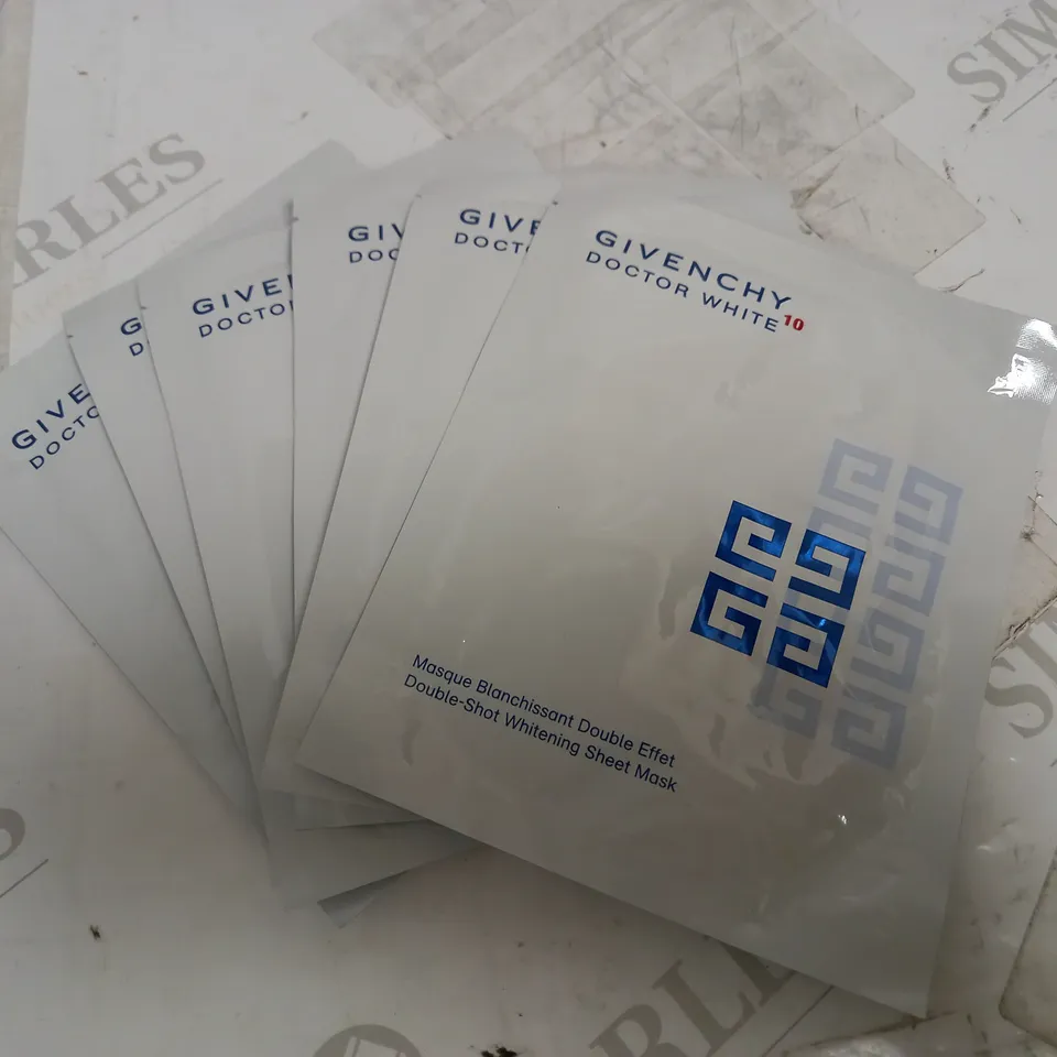PACK OF 6 GIVENCHY DOCTOR WHITE 10 DOUBLE SHOT WHITENING SHEET MASKS
