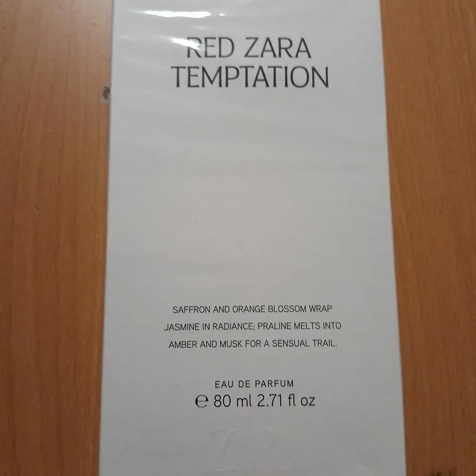 BOXED AND SEALED RED ZARA TEMPTATION EAU DE PARFUM 80ML