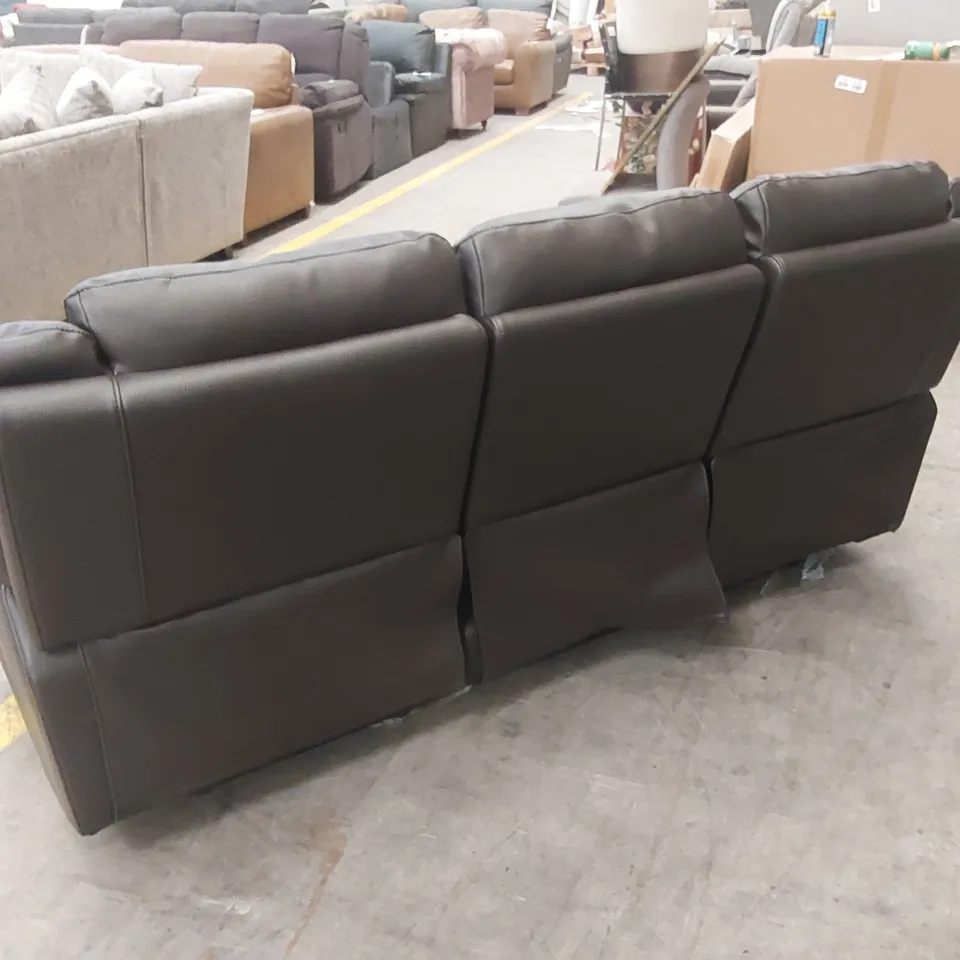 ALBION LUXURY FAUX LEATHER 3 SEATER HIGH BACK MANUAL RECLINER SOFA RRP £749