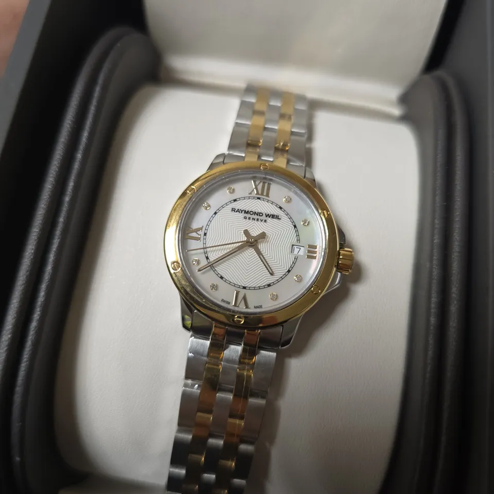 BOXED RAYMOND WEIL TANGO WOMEN'S MOP DIAL SWISS WATCH