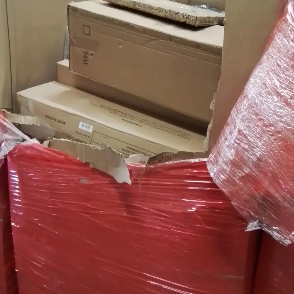 PALLET OF ASSORTED HOUSEHOLD GOODS AND PRODUCTS TO INCLUDE;PLAY FENCE, BABY PLAYPEN, AQUARIUM LIGHT, PHOTO FRAMES AND OTHER ASSORTED ITEMS...