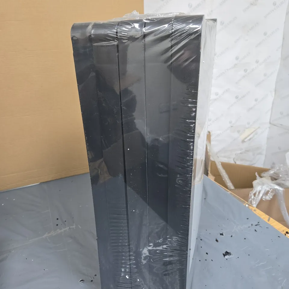 BLACK PLASTIC 4-SHELF STORAGE RACK
