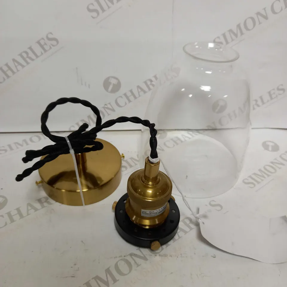 JOHN LEWIS BRUSHED BRASS GLASS SHADE CEILING LIGHT 