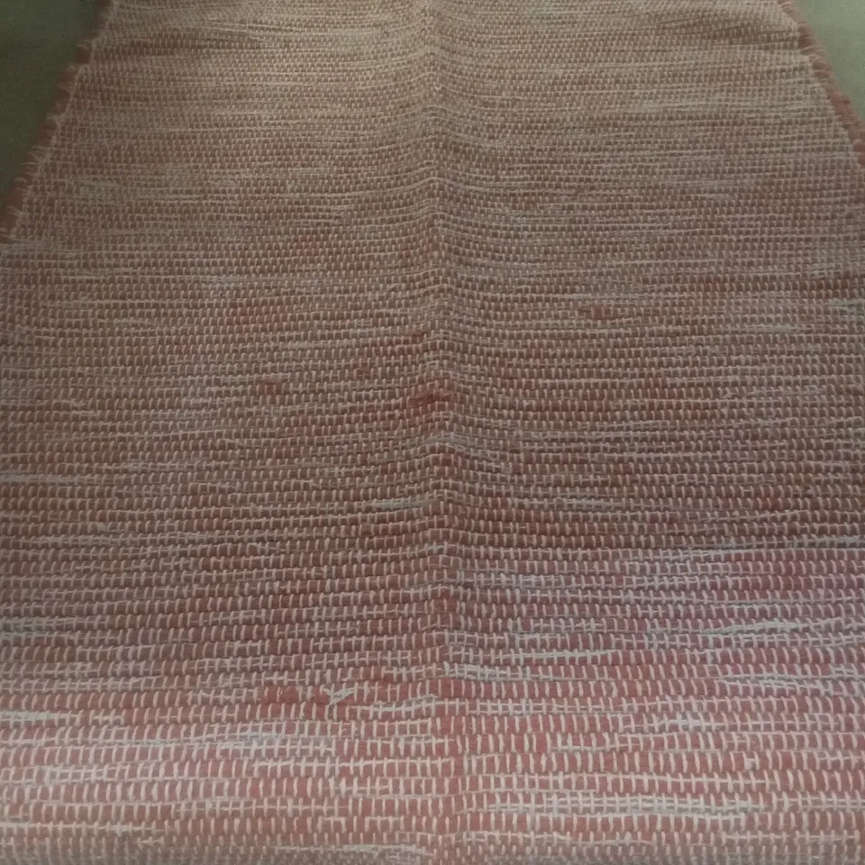 EFREM HAND LOOMED 100% COTTON RED RUG 210X60cm