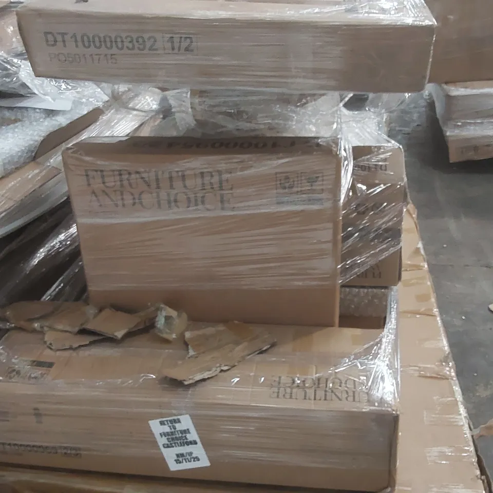 PALLET CONTAINING A LARGE QUANTITY OF ASSORTED DESIGNER FURNITURE PARTS ECT