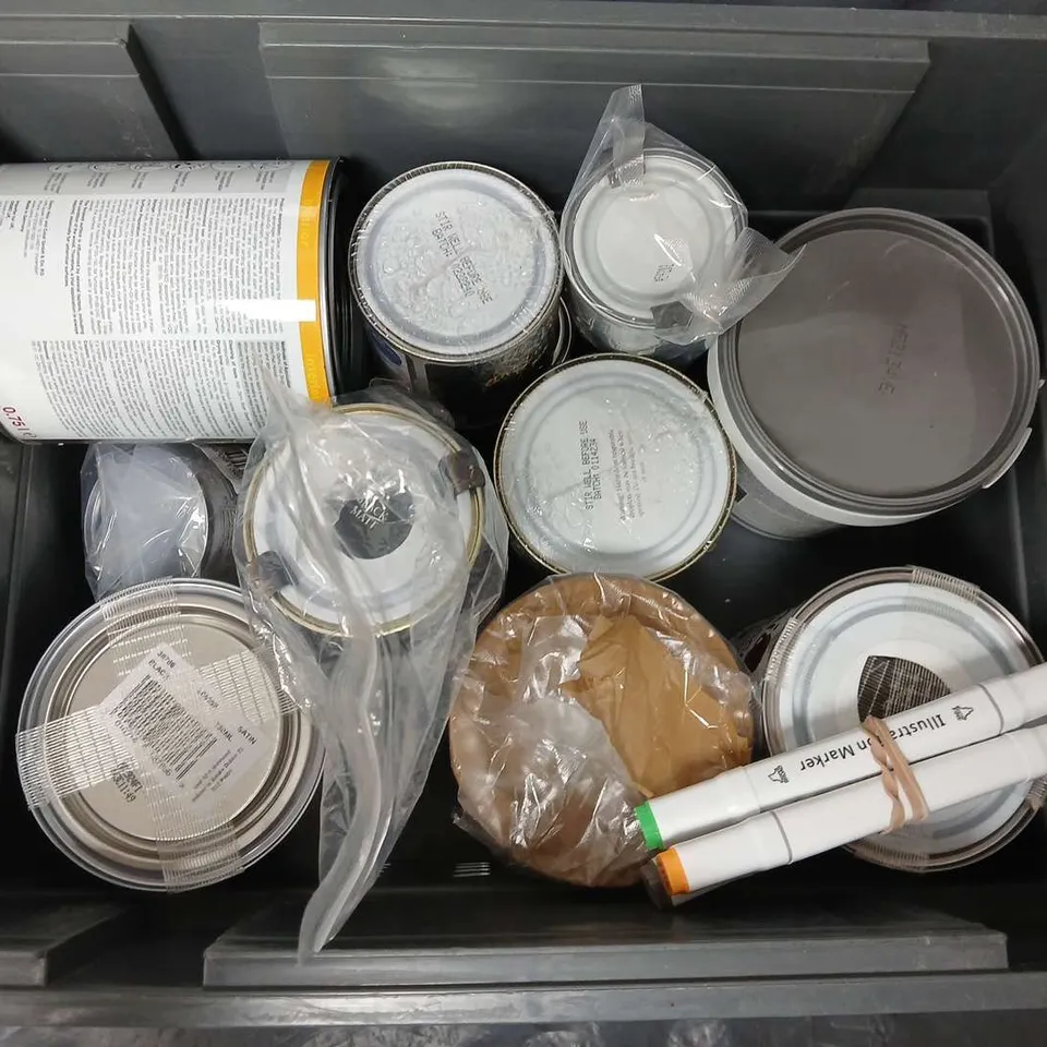 APPROXIMATELY 12 ASSORTED HOUSEHOLD ITEMS TO INCLUDE PAINT, POLYX-OIL, FILLER, ETC - COLLECTION ONLY