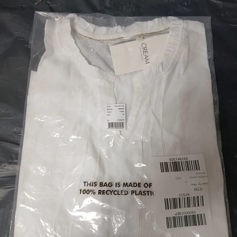 CREAM LISELIN TOP - WHITE - SIZE 12