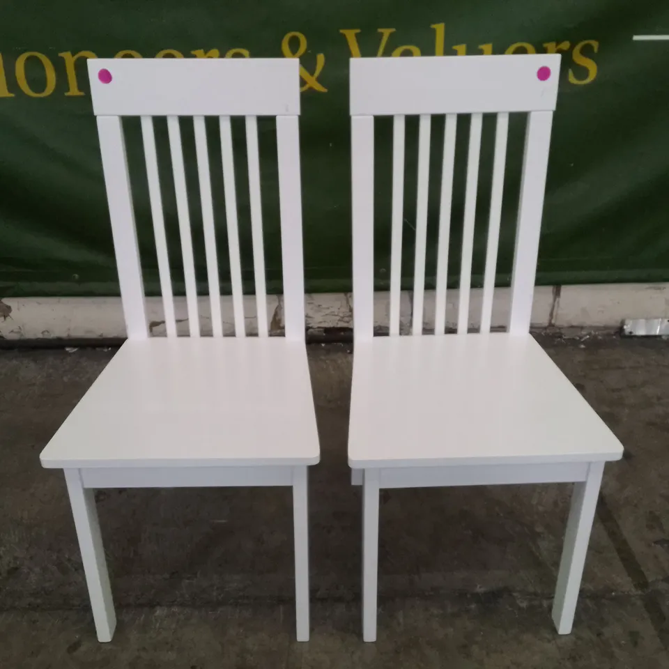 SET OF 2 NEW OXFORD WHITE DINING CHAIRS 