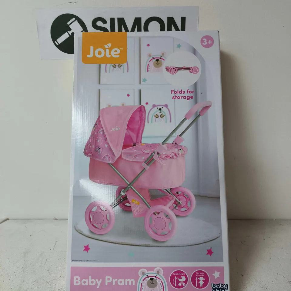 JOIE TOY BABY PRAM – PINK (FOLDS FOR STORAGE)