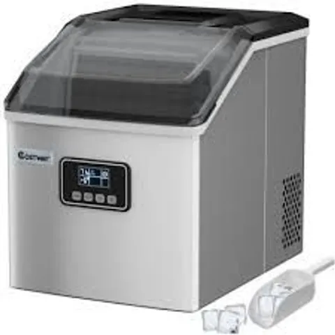 BOXED COUNTERTOP ICE MAKER PORTABLE CUBE MACHINE 22KG/24H WITH LCD DISPLAY