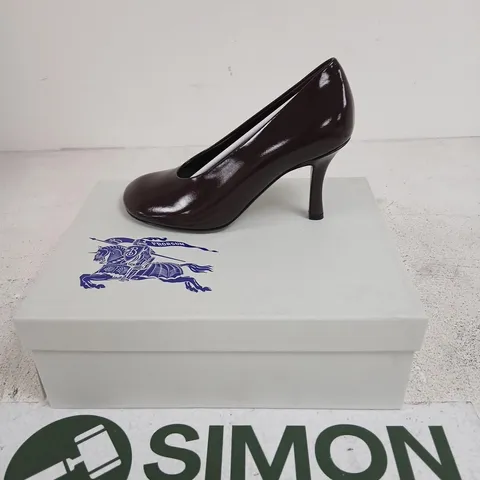 BURBERRY BURGUNDY PATENT LEATHER HIGH HEEL PUMPS – UK 3 (EU 36)