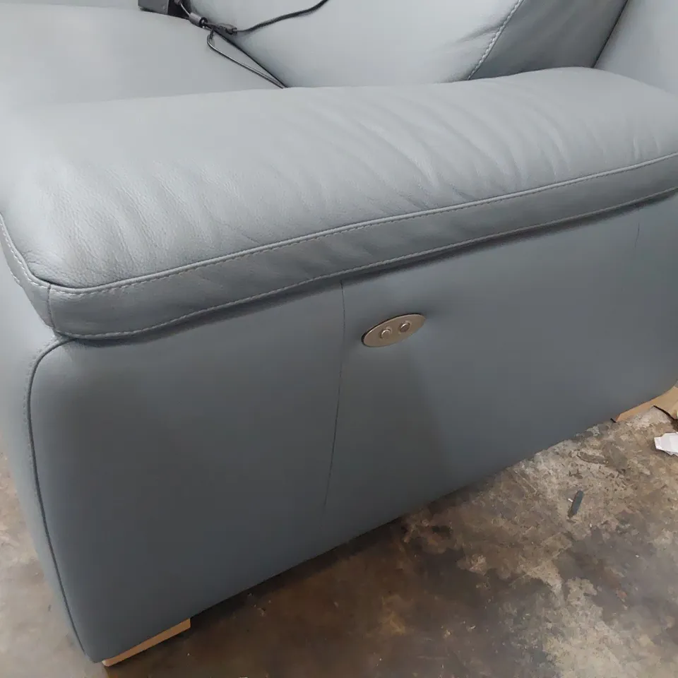 QUALITY ITALIAN DESIGNER RICCARDO POWER RECLINING CHAISE SOFA GREY LEATHER