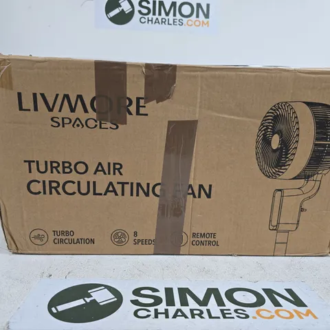 LIVMORE SPACES TURBO AIR CIRCULATING FAN – BOXED