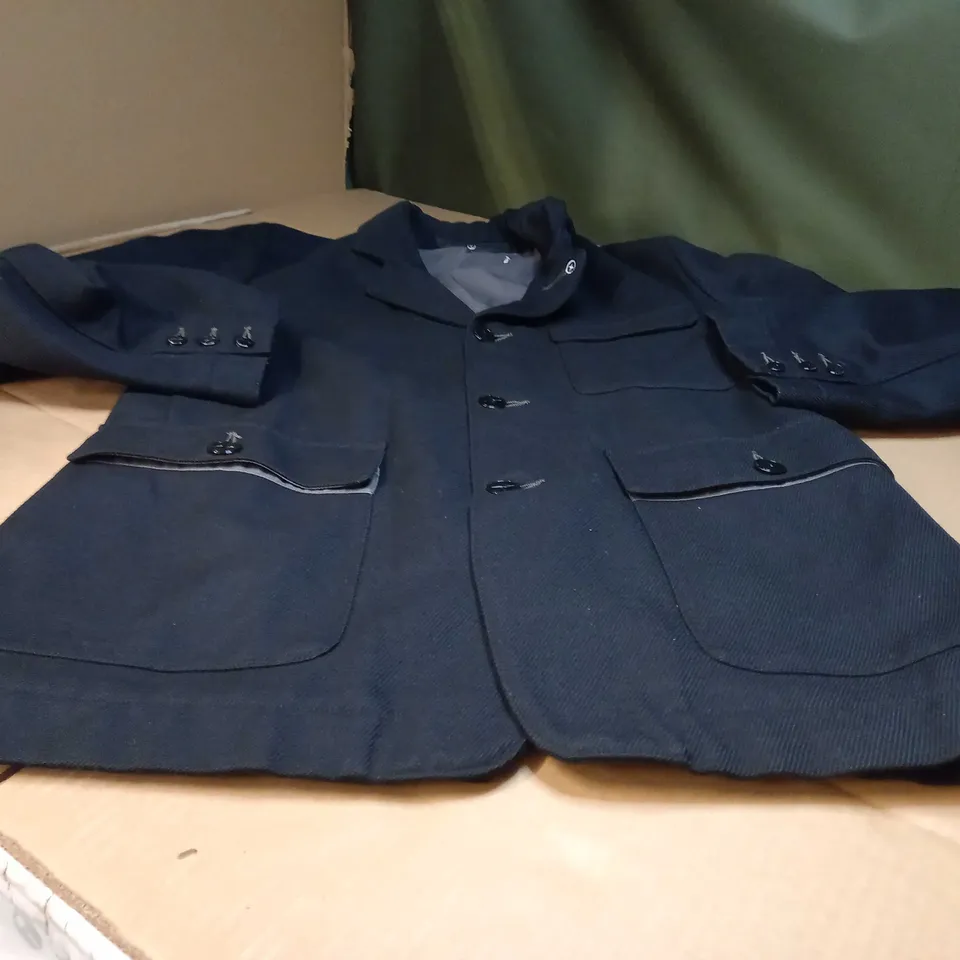 DESIGNER HARDWEARING BLACK MENS JACKET - LARGE