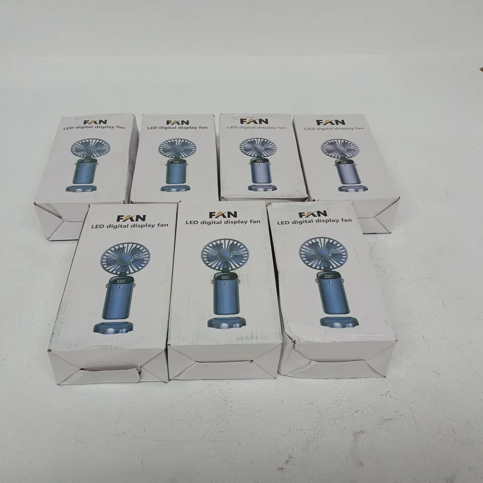 SET OF 7 LED DIGITAL DISPLAY FANS BOXED