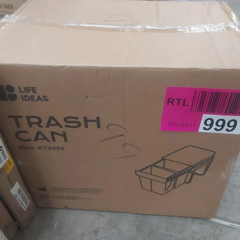 BOXED LIFE IDEAS TRASH CAN - GREY