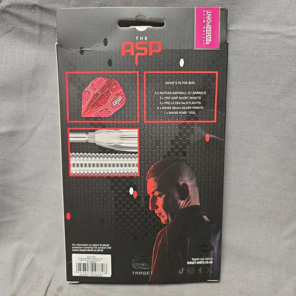 BOXED TARGET DARTS THE ASP NATHAN ASPINALL GENERATION ONE DART SET (24G)