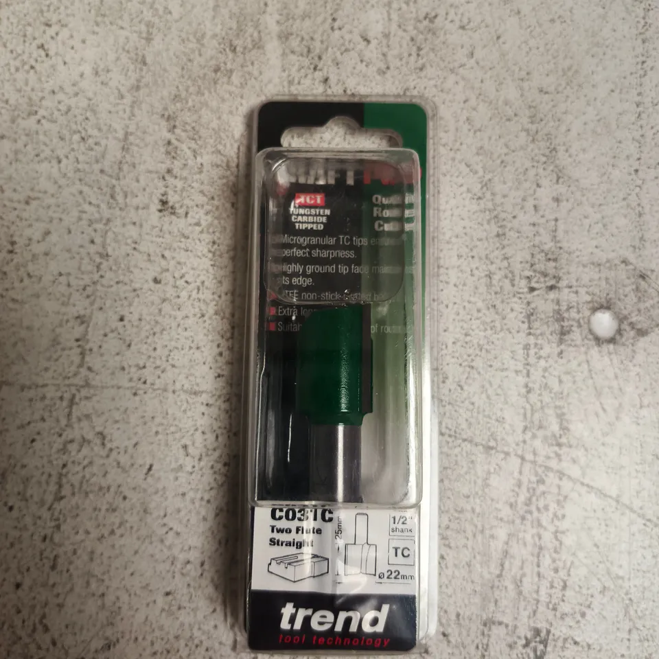 TREND CRAFTPRO TCT ROUTER CUTTER – TWO FLUTE STRAIGHT, 1/2 IN SHANK (C031CX1/2TC)