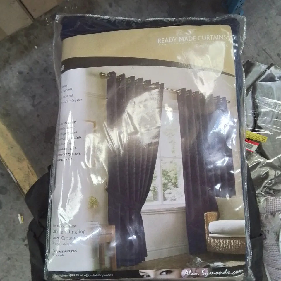 BECQUERE TIVOLI ROOM DARKENING EYELET CURTAINS - NAVY