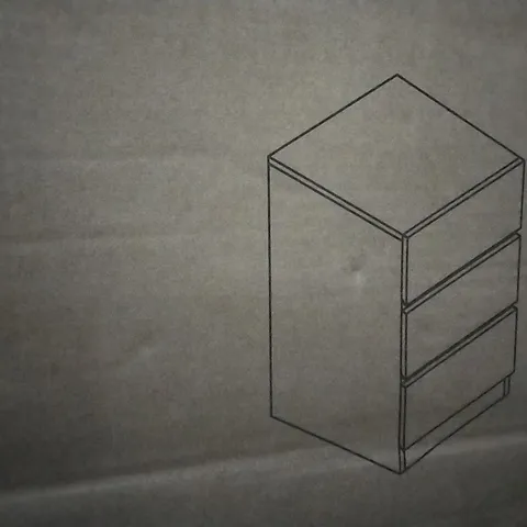 BOXED 3 DRAWER BEDSIDE TABLE, WALNUT