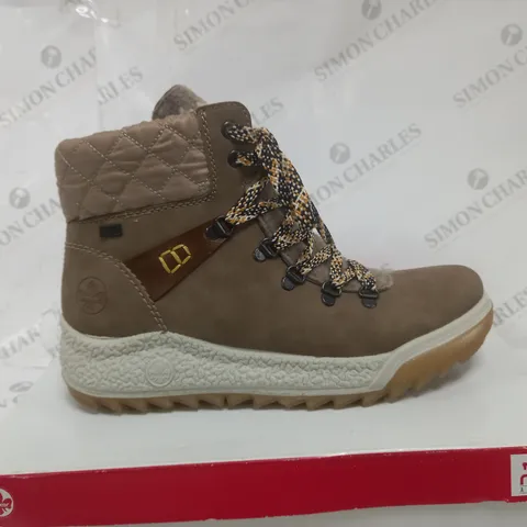 RIEKER TAUPE LACE UP BOOTS - SIZE EUR 41
