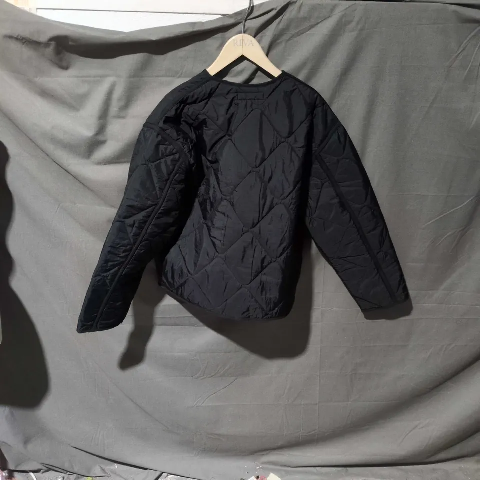 ZARA WATER-REPELLENT QUILTED JACKET, BLACK – XS