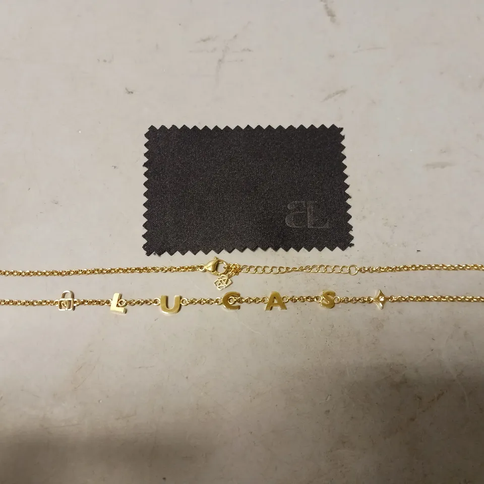 BOXED ABBOTTLYON GOLDEN NECKLACE WITH NAME - LUCAS 